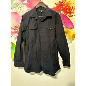 Marc Anthony Luxury Slim Fit Mens XXL Long Sleeve Button up Shirt Black